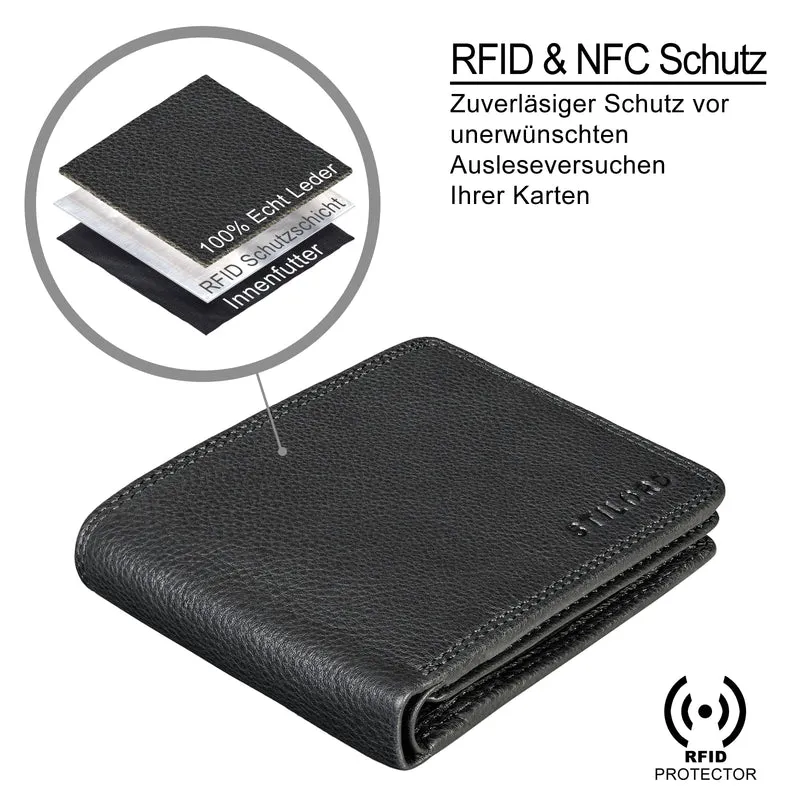"Edgar" Geldbörse Herren Leder RFID Schutz Bifold in Geschenkbox