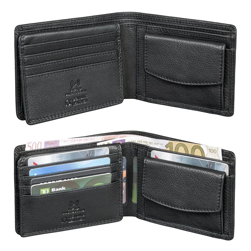"Edgar" Geldbörse Herren Leder RFID Schutz Bifold in Geschenkbox