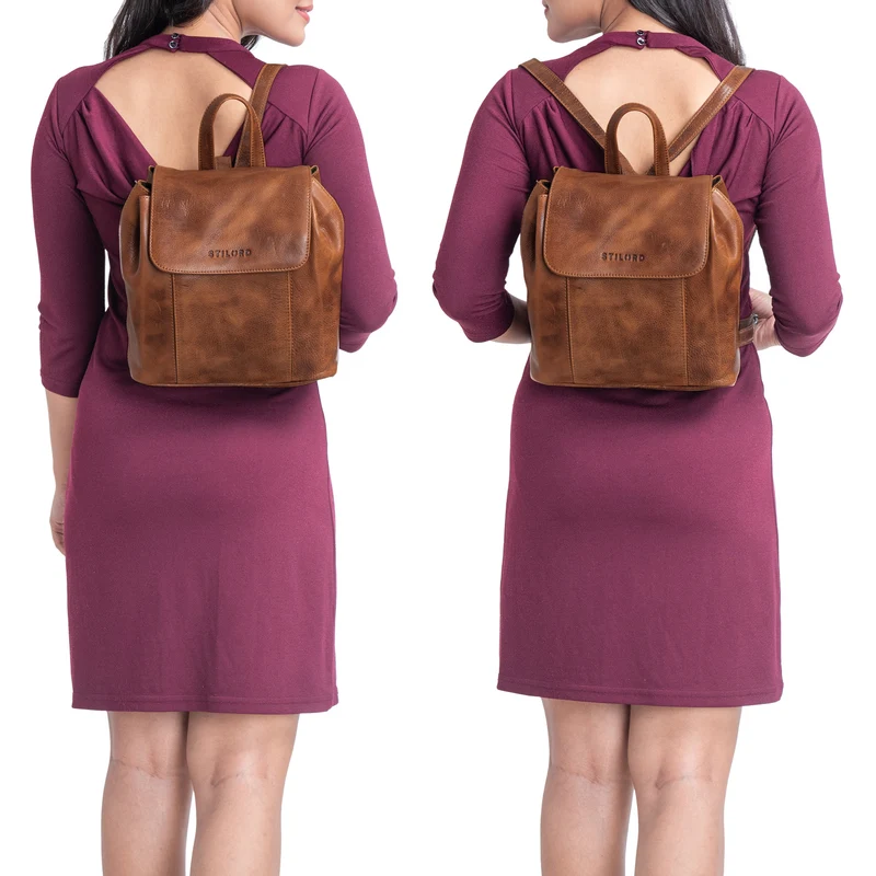 B-WARE "Fiona" Daypack Rucksack Damen Leder