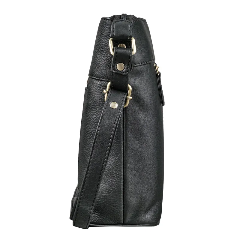 "Medina" Elegante Handtasche Damen Mittelgroß Leder Umhängetasche