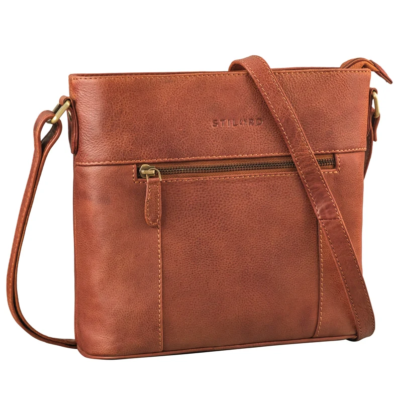 "Medina" Elegante Handtasche Damen Mittelgroß Leder Umhängetasche