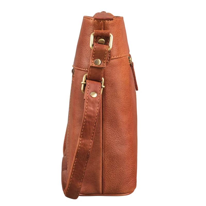 "Medina" Elegante Handtasche Damen Mittelgroß Leder Umhängetasche