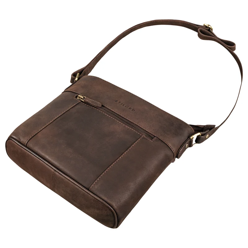 "Medina" Elegante Handtasche Damen Mittelgroß Leder Umhängetasche