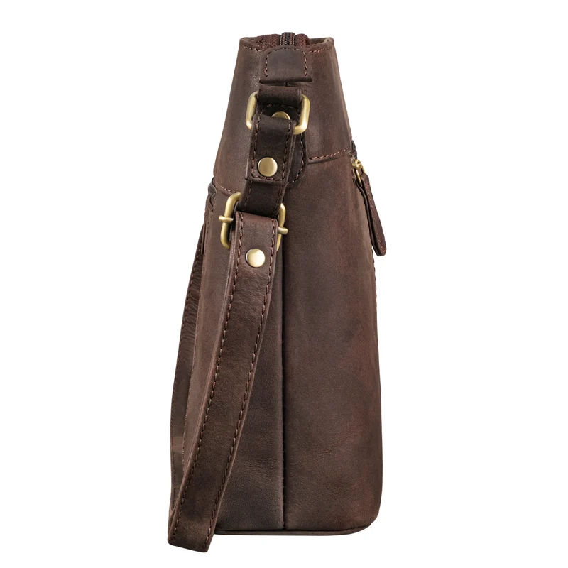 "Medina" Elegante Handtasche Damen Mittelgroß Leder Umhängetasche