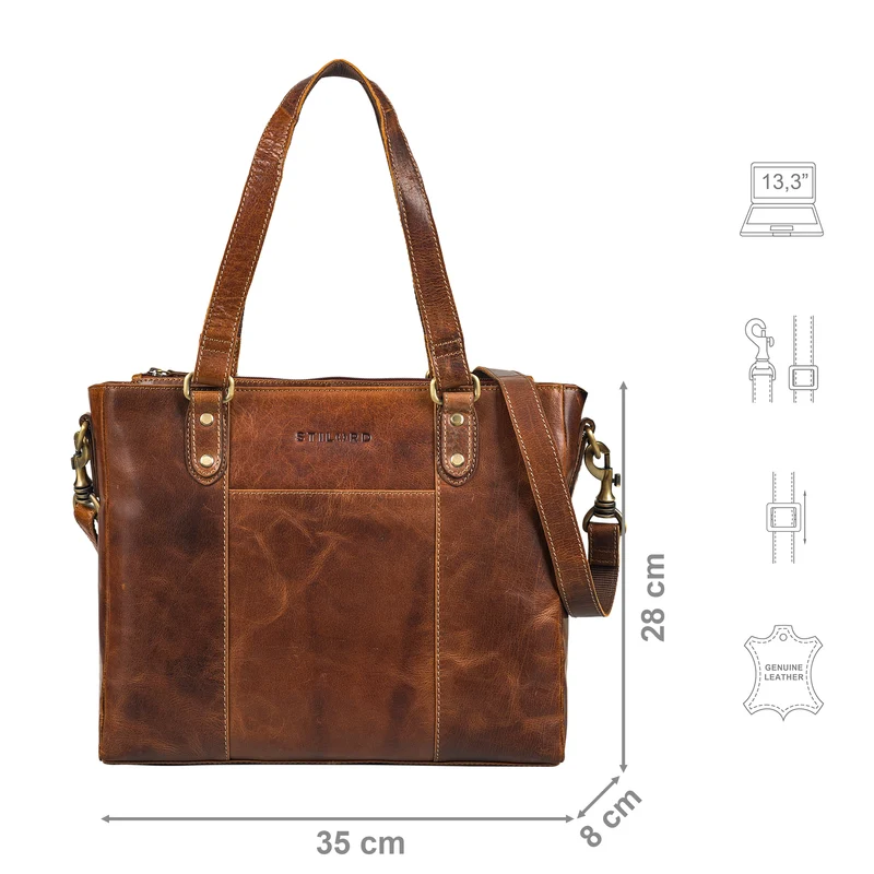 B-WARE "Joy" Leder Shopper Damen Handtasche