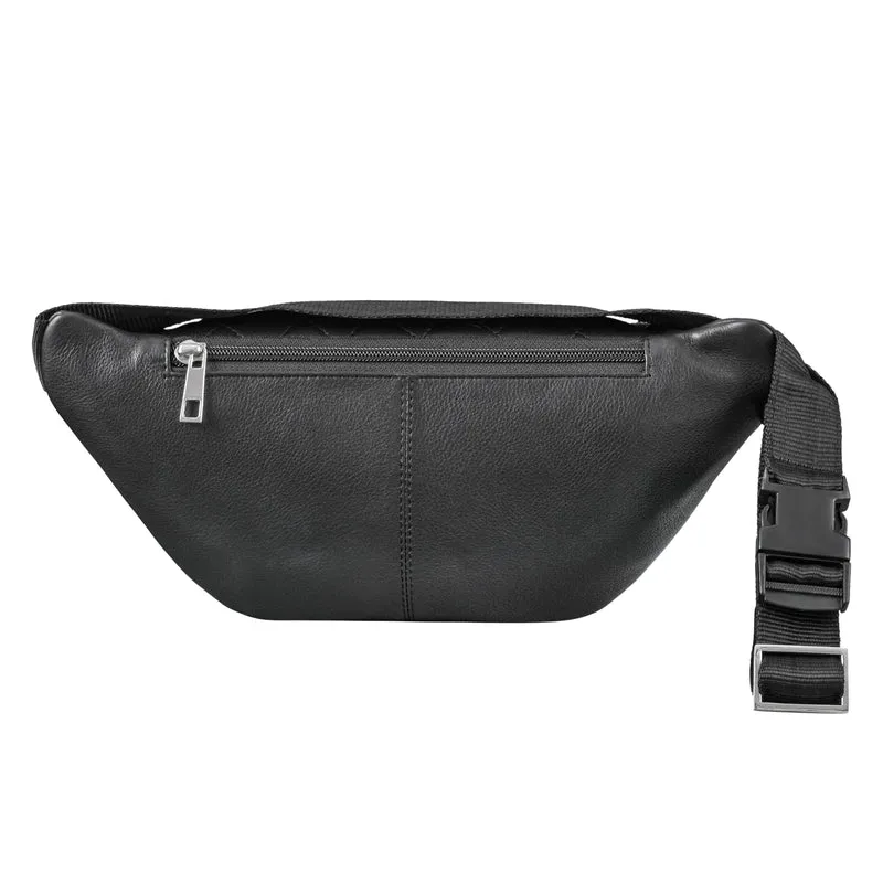 "Azul" Premium Bauchtasche Leder Damen Herren mit gestepptem Design