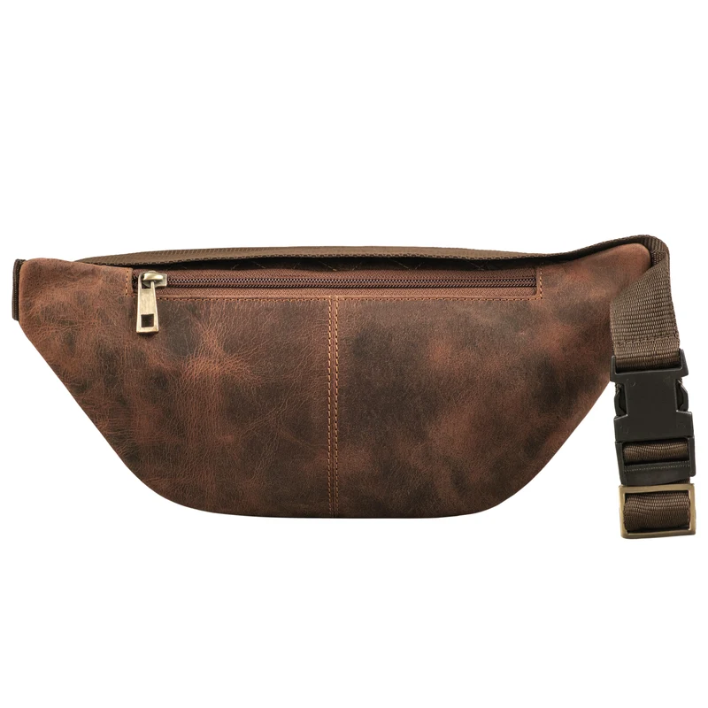 "Azul" Premium Bauchtasche Leder Damen Herren mit gestepptem Design