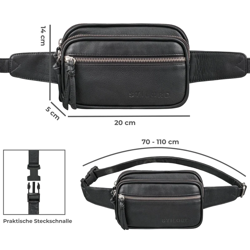 "Juno" Große Bauchtasche Damen Leder für Freizeit Festival Reisen