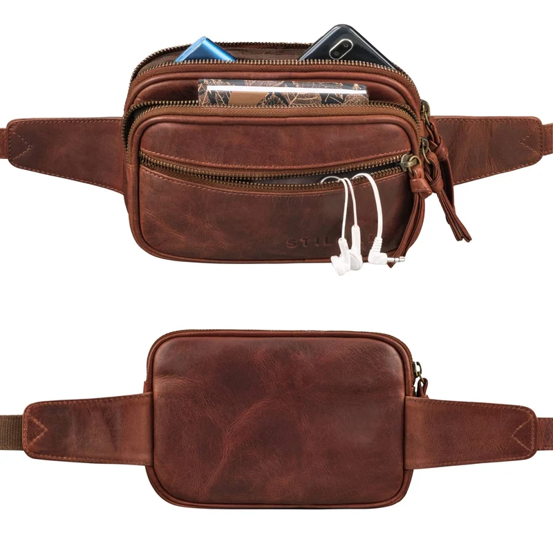 "Juno" Große Bauchtasche Damen Leder für Freizeit Festival Reisen