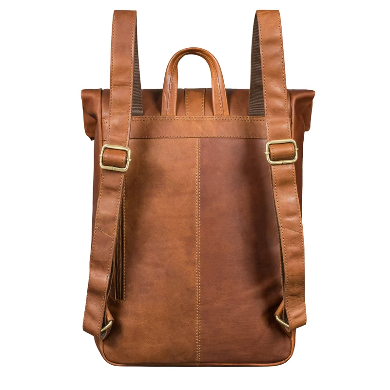 "Cairo" Vintage Kurierrucksack Rolltop Leder groß Herren