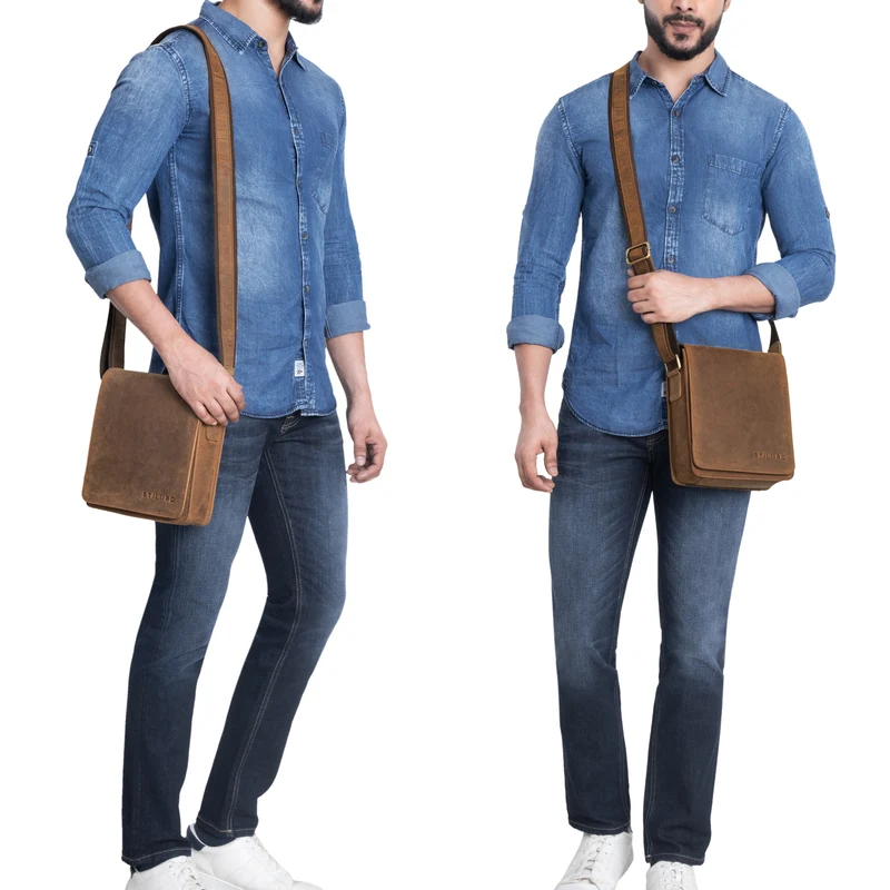 "Akito" Umhängetasche Herren Leder Klein - Herrentasche aus Echtleder