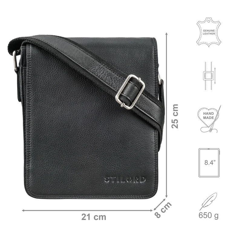 "Akito" Umhängetasche Herren Leder Klein - Herrentasche aus Echtleder