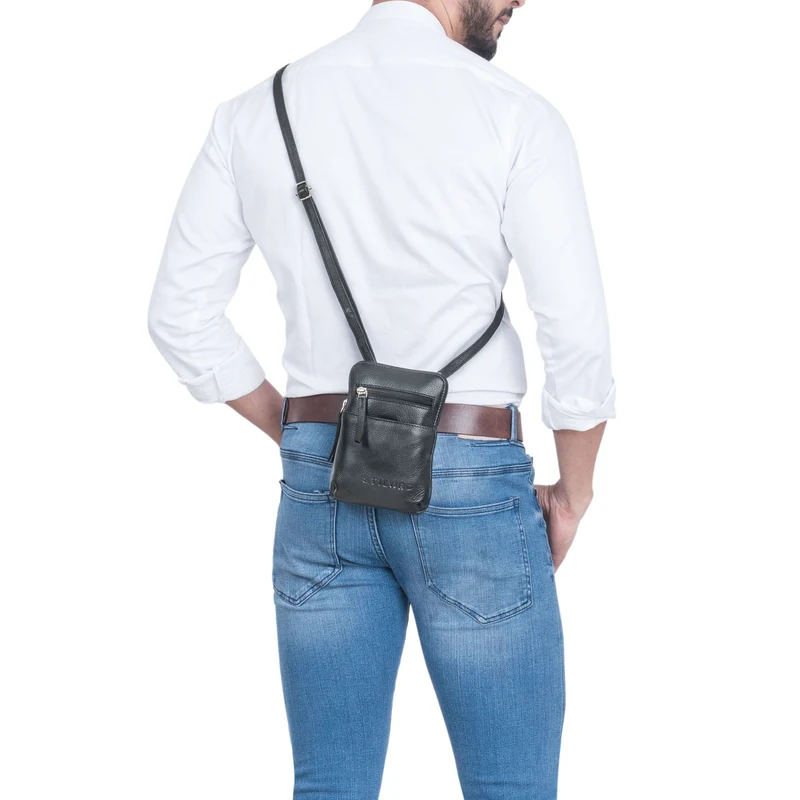 "Indie" Brustbeutel Damen Herren Leder klein