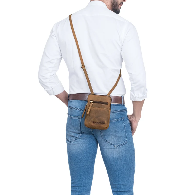 "Indie" Brustbeutel Damen Herren Leder klein