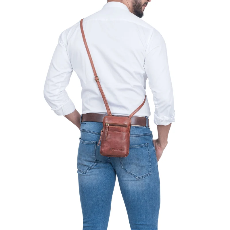 "Indie" Brustbeutel Damen Herren Leder klein