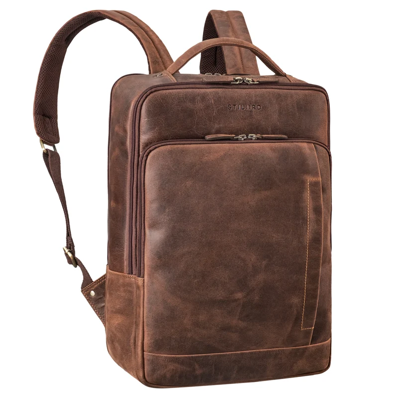 "Emmanuel" Leder Rucksack Groß Herren & Damen Laptoprucksack 15,6 - 16 Zoll