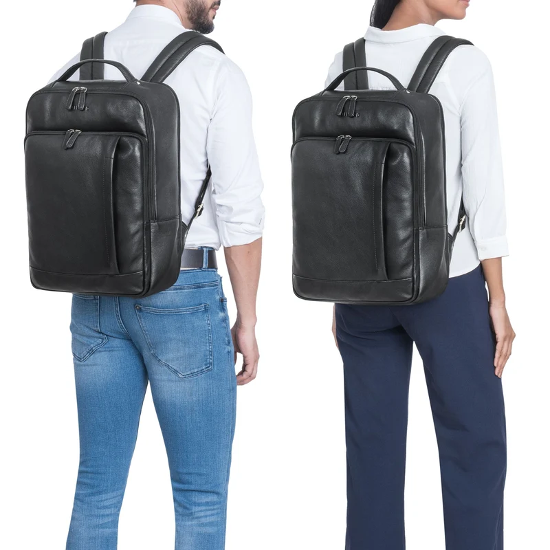 "Emmanuel" Leder Rucksack Groß Herren & Damen Laptoprucksack 15,6 - 16 Zoll
