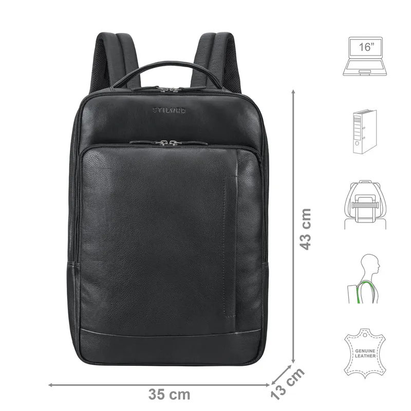 "Emmanuel" Leder Rucksack Groß Herren & Damen Laptoprucksack 15,6 - 16 Zoll