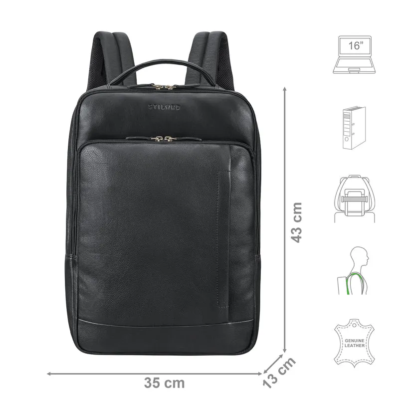 "Emmanuel" Leder Rucksack Groß Herren & Damen Laptoprucksack 15,6 - 16 Zoll