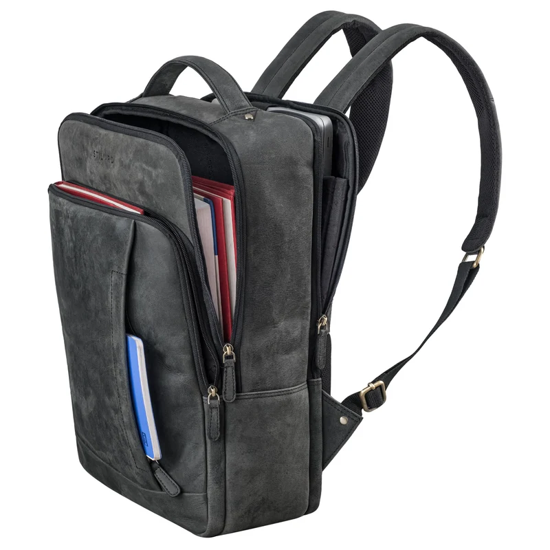 "Emmanuel" Leder Rucksack Groß Herren & Damen Laptoprucksack 15,6 - 16 Zoll