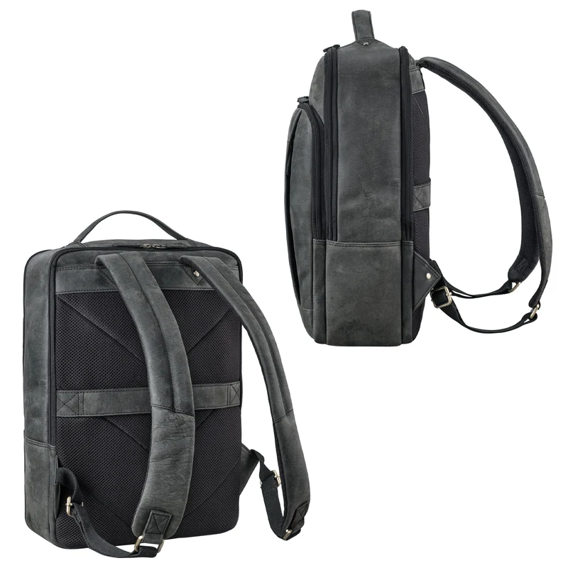 "Emmanuel" Leder Rucksack Groß Herren & Damen Laptoprucksack 15,6 - 16 Zoll