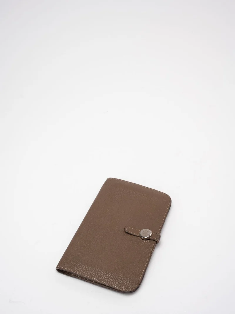 Hermès Hermes Dogon GM Togo Long Wallet Etoupe (Taupe)