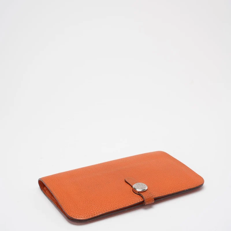 Hermès Dogon GM Togo Lange Brieftasche Orange 2010