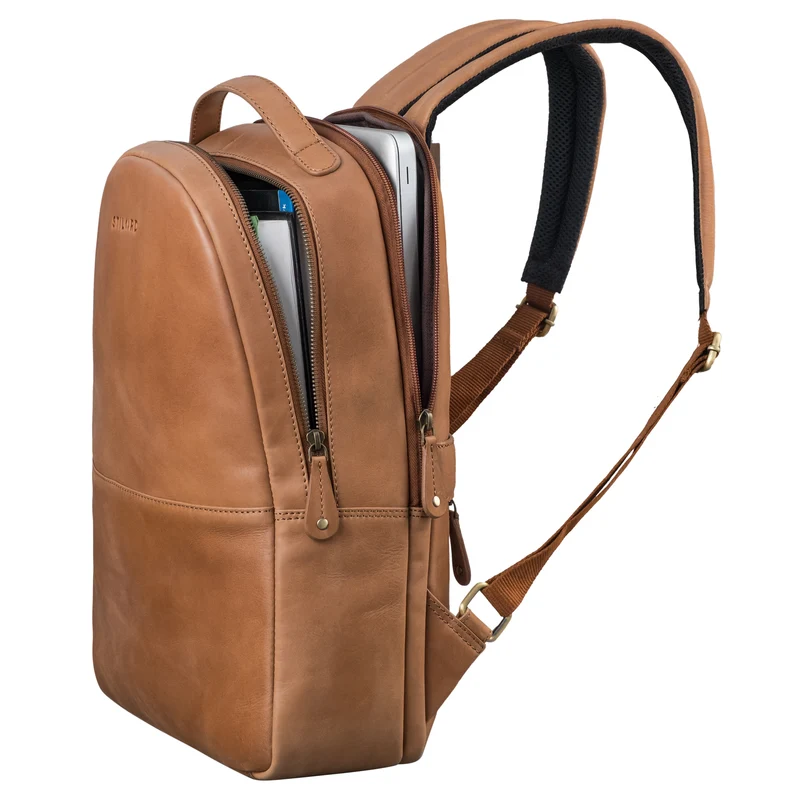 "Indigo" Echtleder Business Rucksack Herren Damen Groß Laptop 15 Zoll