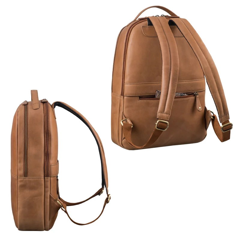 "Indigo" Echtleder Business Rucksack Herren Damen Groß Laptop 15 Zoll