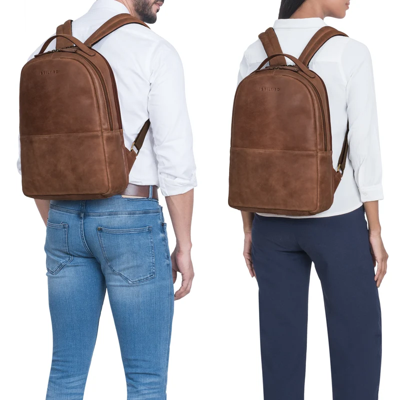 "Indigo" Echtleder Business Rucksack Herren Damen Groß Laptop 15 Zoll