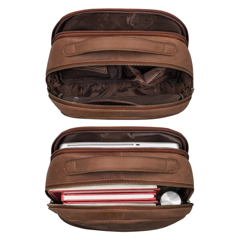 "Indigo" Echtleder Business Rucksack Herren Damen Groß Laptop 15 Zoll