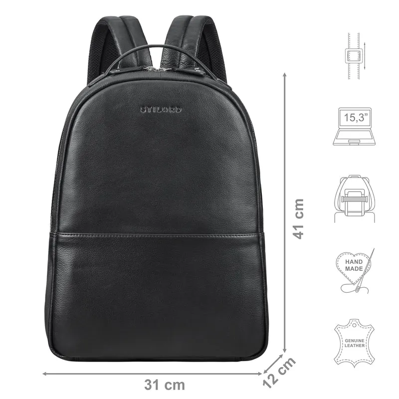 "Indigo" Echtleder Business Rucksack Herren Damen Groß Laptop 15 Zoll