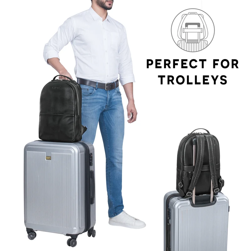 "Indigo" Echtleder Business Rucksack Herren Damen Groß Laptop 15 Zoll