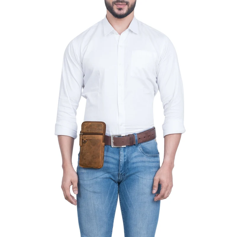 "Mauve" 2-in-1 Gürteltasche Umhängetasche Herren Leder Klein