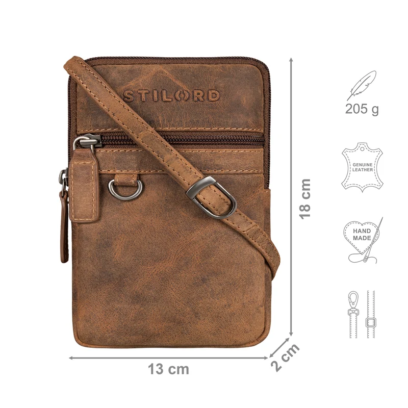 "Mauve" 2-in-1 Gürteltasche Umhängetasche Herren Leder Klein