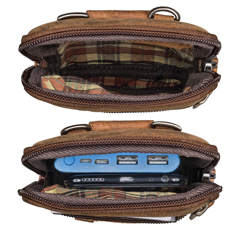 "Mauve" 2-in-1 Gürteltasche Umhängetasche Herren Leder Klein