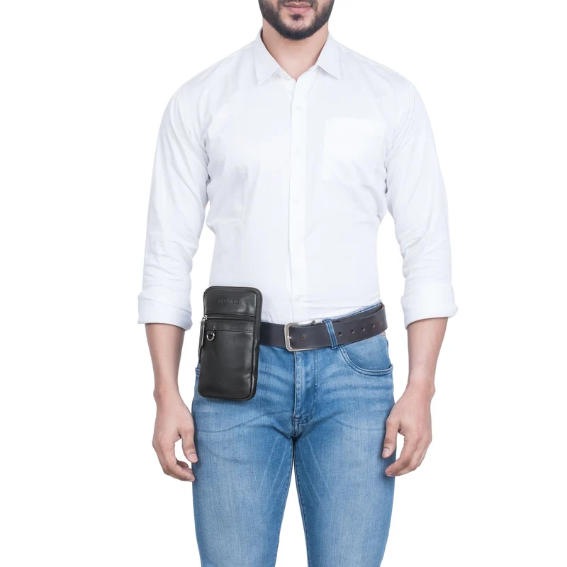 "Mauve" 2-in-1 Gürteltasche Umhängetasche Herren Leder Klein