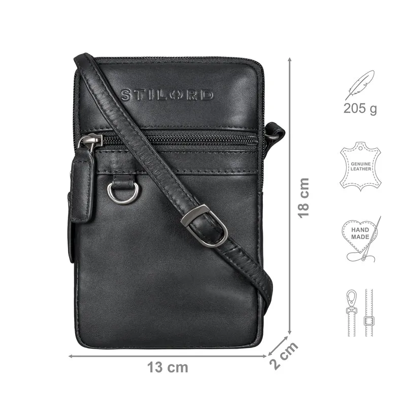 "Mauve" 2-in-1 Gürteltasche Umhängetasche Herren Leder Klein