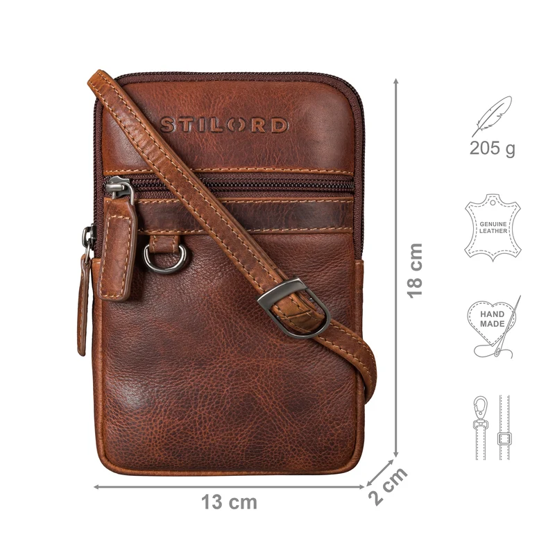 "Mauve" 2-in-1 Gürteltasche Umhängetasche Herren Leder Klein