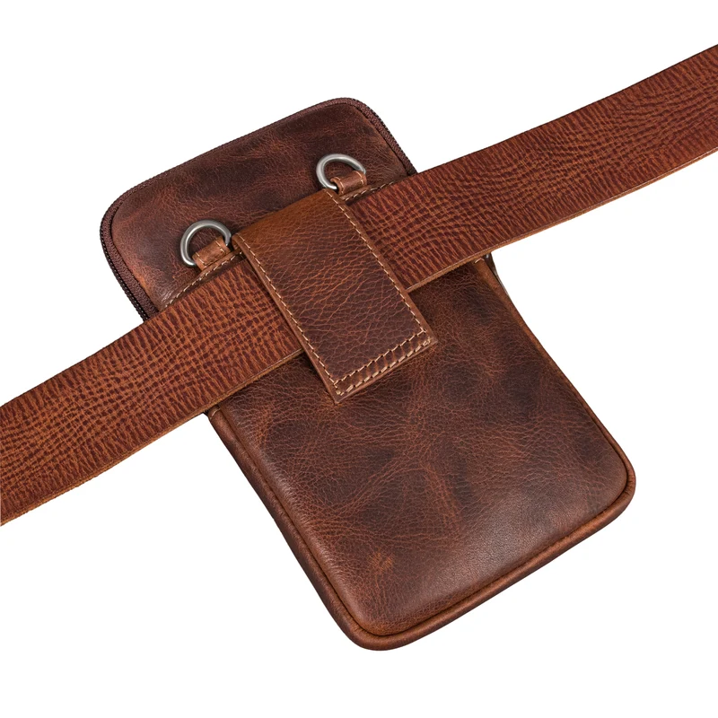 "Mauve" 2-in-1 Gürteltasche Umhängetasche Herren Leder Klein