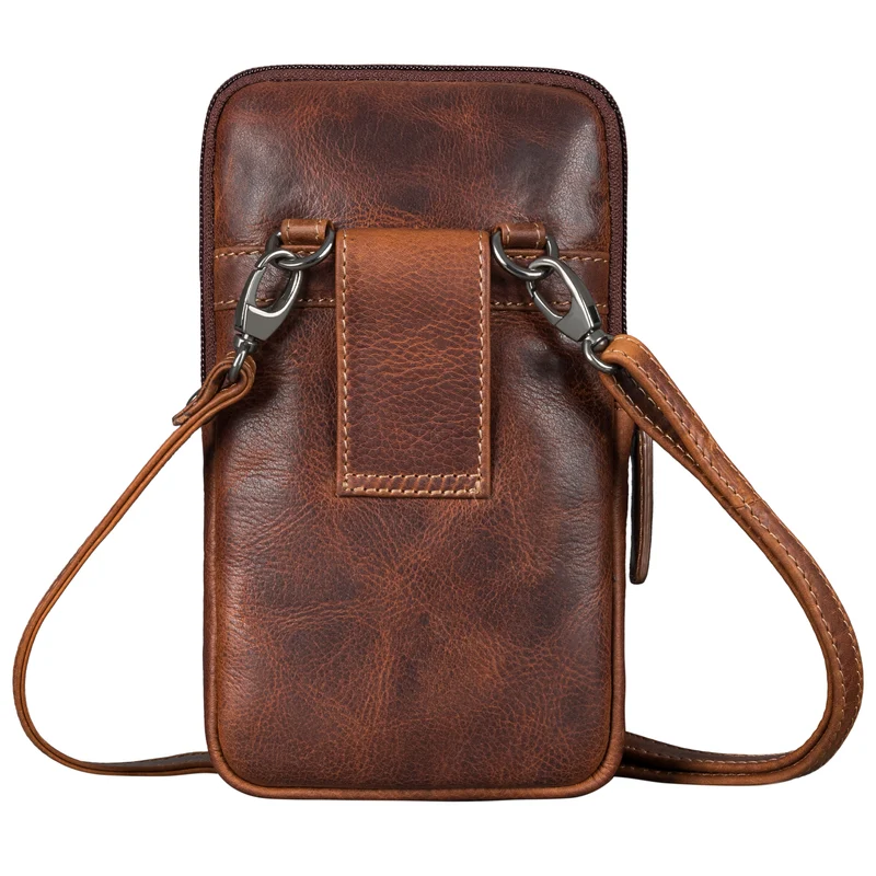 "Mauve" 2-in-1 Gürteltasche Umhängetasche Herren Leder Klein