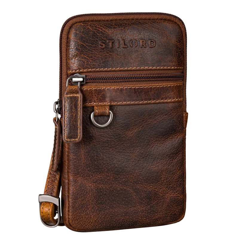 "Mauve" 2-in-1 Gürteltasche Umhängetasche Herren Leder Klein