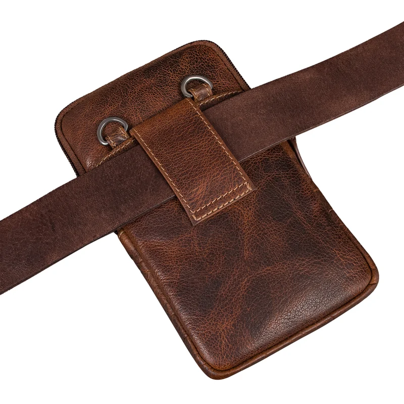 "Mauve" 2-in-1 Gürteltasche Umhängetasche Herren Leder Klein