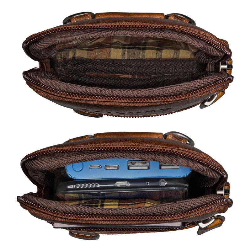 "Mauve" 2-in-1 Gürteltasche Umhängetasche Herren Leder Klein
