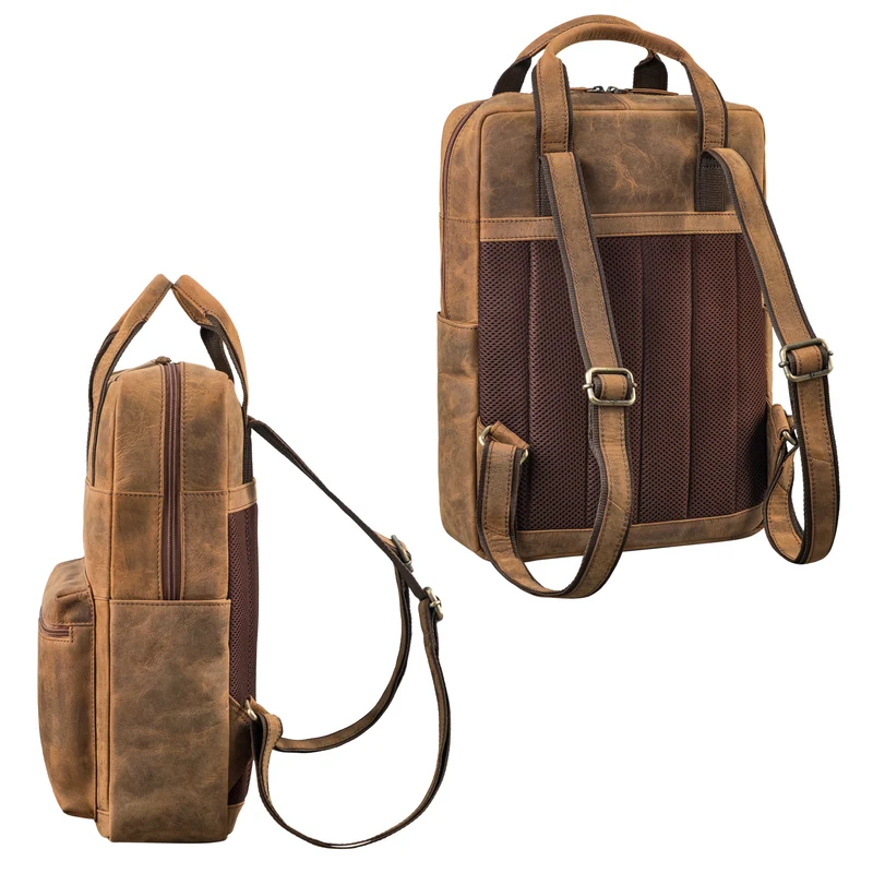 "Lilo" Großer Echtleder Rucksack Damen mit Laptopfach 15,6 Zoll