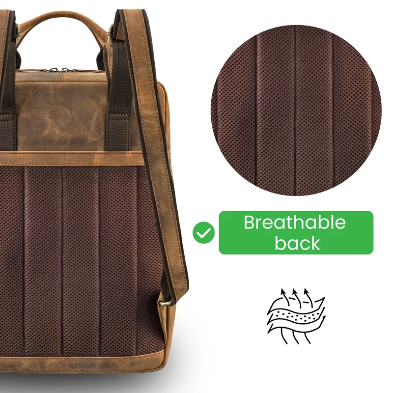 "Lilo" Großer Echtleder Rucksack Damen mit Laptopfach 15,6 Zoll