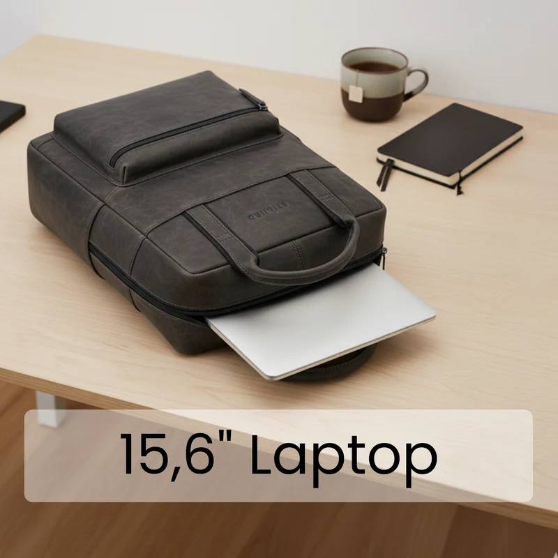 "Lilo" Großer Echtleder Rucksack Damen mit Laptopfach 15,6 Zoll