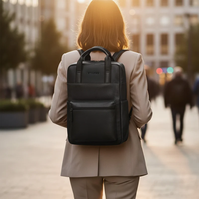 "Lilo" Großer Echtleder Rucksack Damen mit Laptopfach 15,6 Zoll