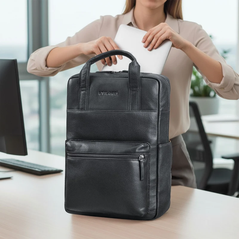 "Lilo" Großer Echtleder Rucksack Damen mit Laptopfach 15,6 Zoll