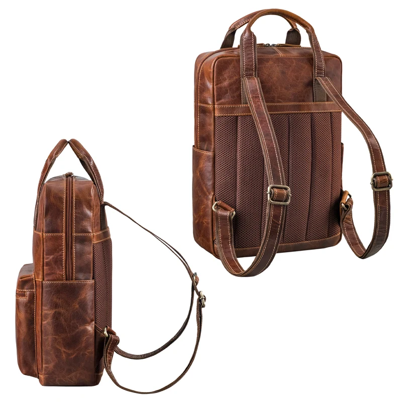 "Lilo" Großer Echtleder Rucksack Damen mit Laptopfach 15,6 Zoll